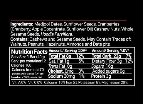 Date, Cashew & Cranberry Bar <p>4 pack</p>